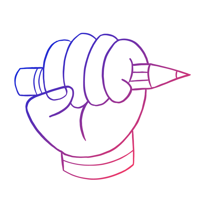 Icon of hand holding a pencil